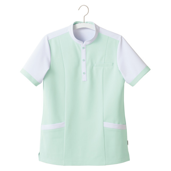 ヤギコーポレーション ユニフィット 介護ユニフォーム 半袖ケアシャツ ユニセックス UF8378 グリーン XS 1枚（取寄品）