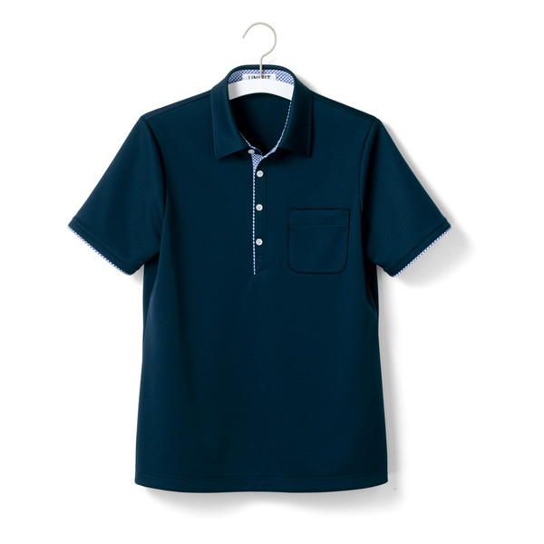 ヤギコーポレーション ユニフィット 介護ユニフォーム 半袖ポロシャツ ユニセックス UF8397 ネイビー XS 1枚（取寄品）