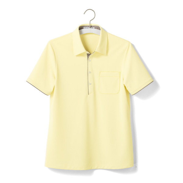 ヤギコーポレーション ユニフィット 介護ユニフォーム 半袖ポロシャツ ユニセックス UF8397 イエロー XL 1枚（取寄品）
