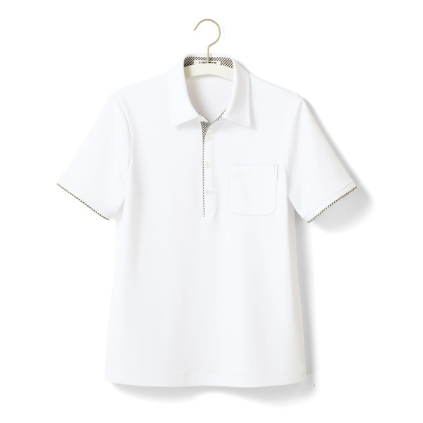 ヤギコーポレーション ユニフィット 介護ユニフォーム 半袖ポロシャツ ユニセックス UF8397 ホワイト XS 1枚（取寄品）