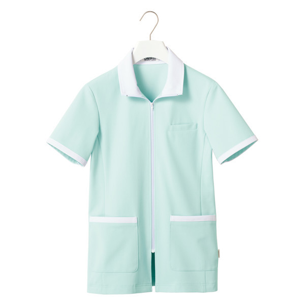 ヤギコーポレーション ユニフィット 介護ユニフォーム 半袖ケアシャツ ユニセックス UF8398 グリーン XL 1枚（取寄品）