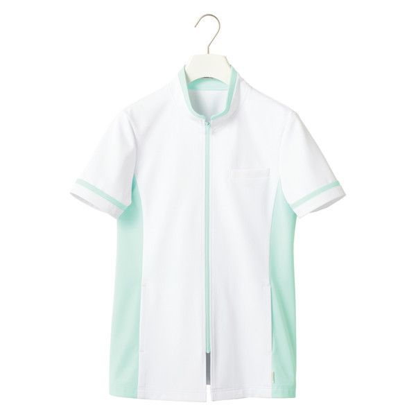 ヤギコーポレーション ユニフィット 介護ユニフォーム 半袖ケアシャツ ユニセックス UF8399 グリーン XXS 1枚（取寄品）