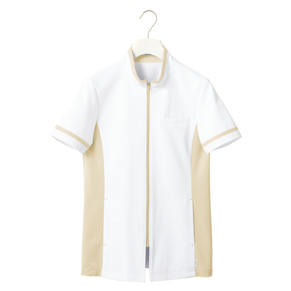 ヤギコーポレーション ユニフィット 介護ユニフォーム 半袖ケアシャツ ユニセックス UF8399 ベージュ XS 1枚（取寄品）