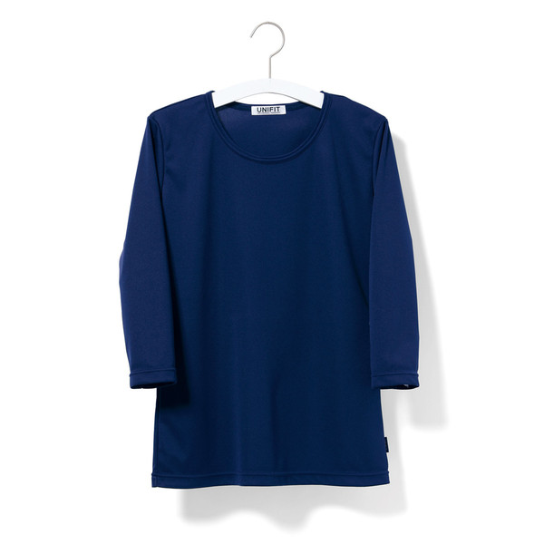 ヤギコーポレーション ユニフィット 介護ユニフォーム 七分袖Tシャツ ユニセックス UF8486 ネイビー XS 1枚（取寄品）