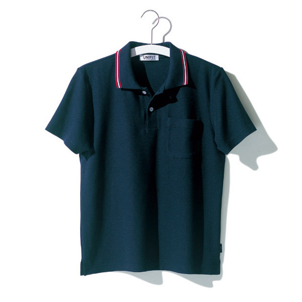 ヤギコーポレーション ユニフィット 介護ユニフォーム 半袖ポロシャツ ユニセックス UF8783 ネイビー XL 1枚（取寄品）