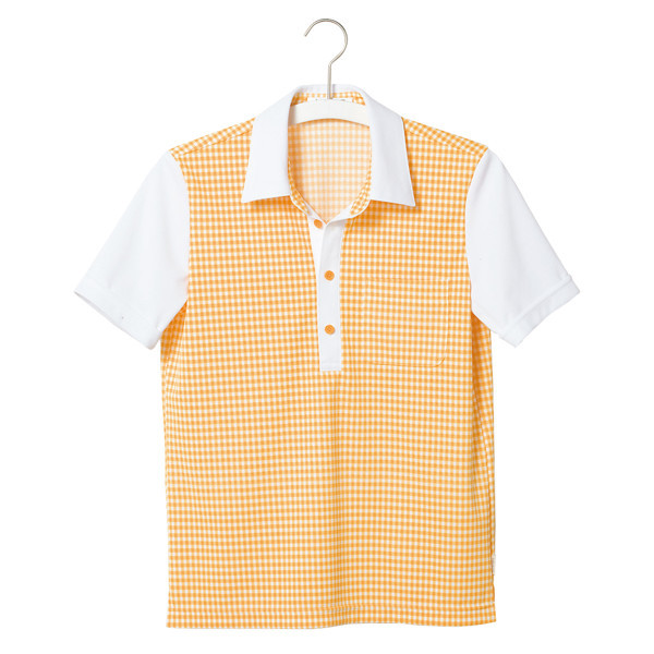ヤギコーポレーション ユニフィット 介護ユニフォーム 半袖ポロシャツ ユニセックス UF8881 オレンジ S 1枚（取寄品）