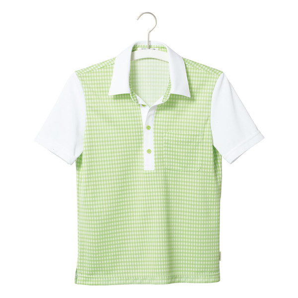 ヤギコーポレーション ユニフィット 介護ユニフォーム 半袖ポロシャツ ユニセックス UF8881 グリーン XS 1枚（取寄品）