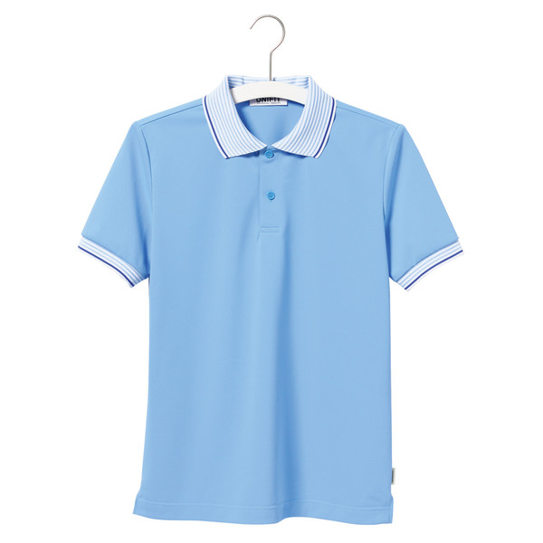 ヤギコーポレーション ユニフィット 介護ユニフォーム 半袖ポロシャツ ユニセックス UF8995 ブルー S 1枚（取寄品）