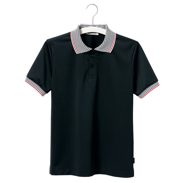 ヤギコーポレーション ユニフィット 介護ユニフォーム 半袖ポロシャツ ユニセックス UF8995 ブラック XS 1枚（取寄品）