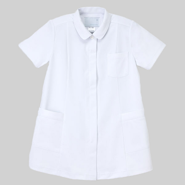 ナガイレーベン マタニティチュニック 医療白衣 半袖 ホワイト M HOS-1952（取寄品）