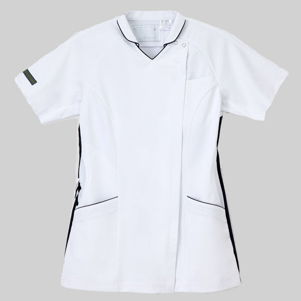 ナガイレーベン 女子ハイブリッドメディウェア 医療白衣 半袖 Tネイビー S LX-5372（取寄品）