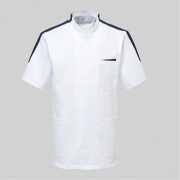 トンボ トンボメディカル メンズジャケット CM205 ホワイト L 医療白衣 1枚（取寄品）