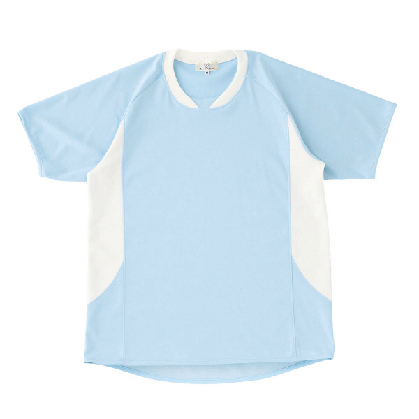 トンボ 介護ユニフォーム キラク 男女兼用入浴介助用シャツ CR108 サックス 4L 1枚（取寄品）