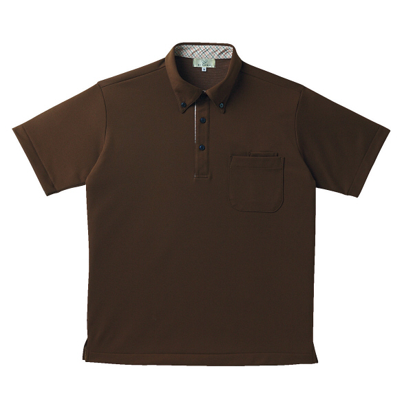 トンボ 介護ユニフォーム キラク 男女兼用ニットシャツ CR143 ブラウン 4L 1枚（取寄品）