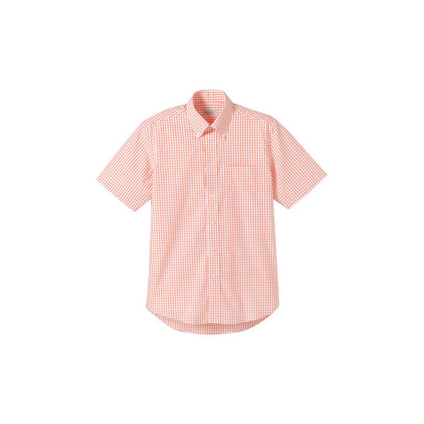 FACE MIX（フェイスミックス） ユニセックス 小さいサイズ 半袖チェックシャツ オレンジ SS（直送品）