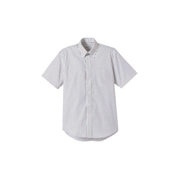 FACE MIX（フェイスミックス） ユニセックス 大きいサイズ 半袖ストライプシャツ ブラウン 3L（直送品）