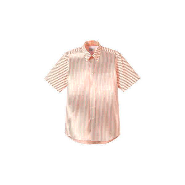 FACE MIX（フェイスミックス） ユニセックス 大きいサイズ 半袖ストライプシャツ オレンジ 4L（直送品）
