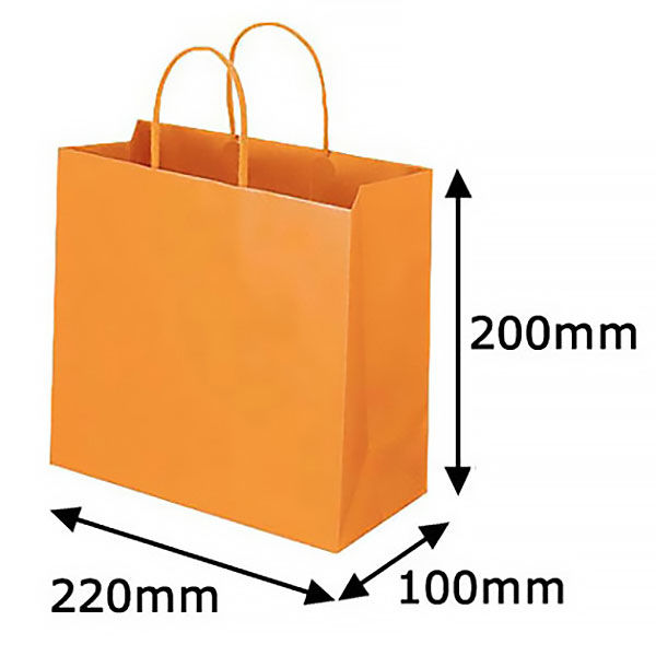 レザートーン手提袋　丸紐　マンダリン　M　1袋（10枚入）　スーパーバッグ  オリジナル