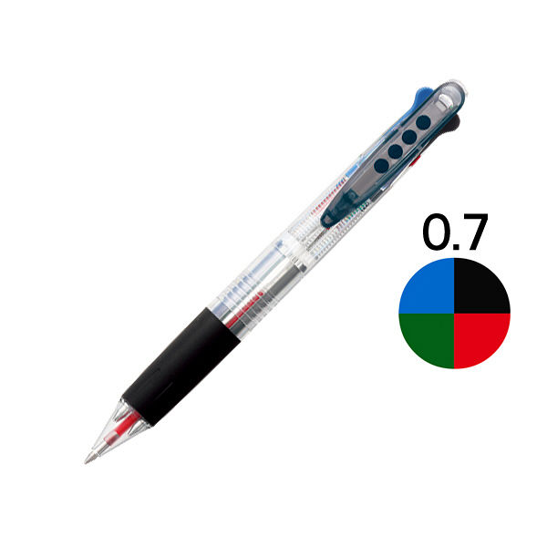 アスクル　4色ボールペン　0.7mm　3本  オリジナル