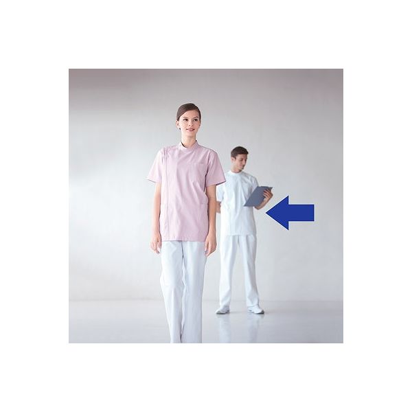 KAZEN　医務衣（男女兼用)　ホワイト　762-70-L　1枚　（直送品）