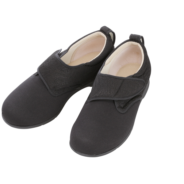 あゆみ 介護靴 1102ウィングストレッチ 黒LL（24.0-24.5cm）両足 施設・院内用（取寄品）