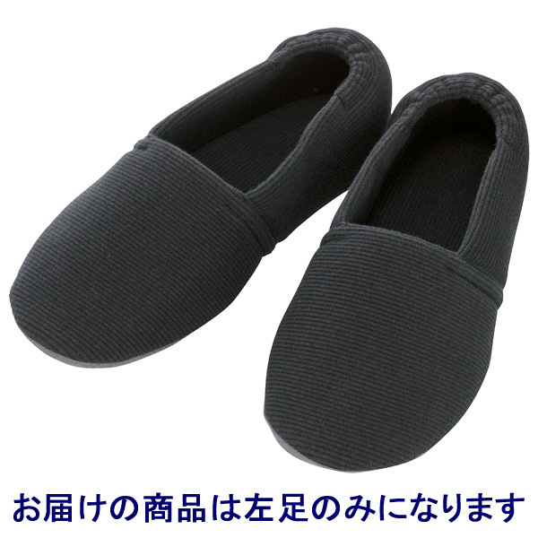 あゆみ 介護靴 2704エスパドワイド ブラックM（22.0-23.0cm）左足 室内用（取寄品）