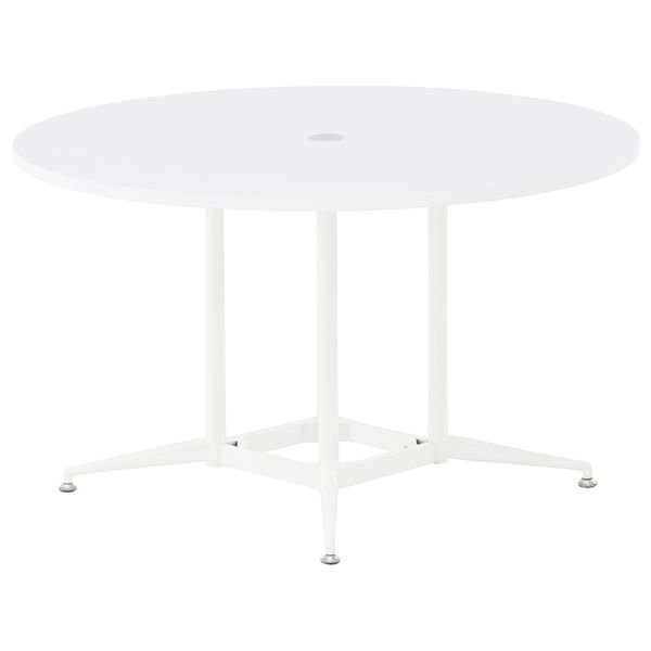 アール・エフ・ヤマカワ OAミーティングテーブル ラウンド型 ホワイト 直径1200×高さ700mm 1台（2梱包）