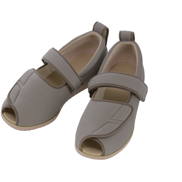 あゆみ 介護靴 7009オープンマジックII 5E MグレーL（23.0-23.5cm）両足 施設・院内用（取寄品）