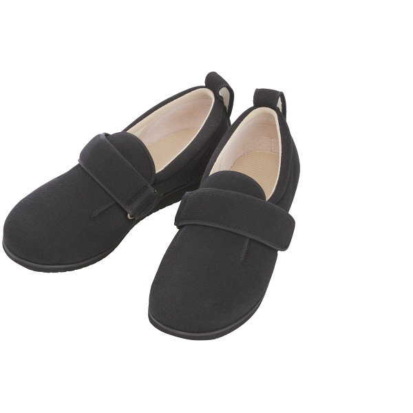 あゆみ 介護靴 7017ダブルマジックII 9E ブラック6L（28.0-28.5cm）両足 施設・院内用（取寄品）