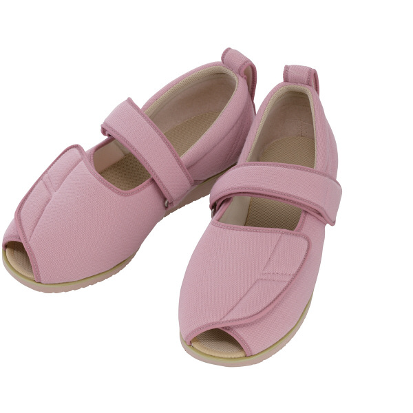 あゆみ 介護靴 7018オープンマジックII 9E ピンクM（22.0-22.5cm）両足 施設・院内用（取寄品）