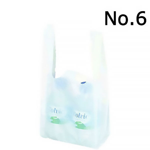 国産レジ袋　乳白　6号　1セット（1000枚：100枚入×10袋）　福助工業  オリジナル