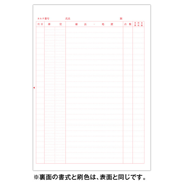 小林クリエイト 歯科診療録2号紙（B5サイズ） 赤色 2-B5AK 1袋（100枚入）