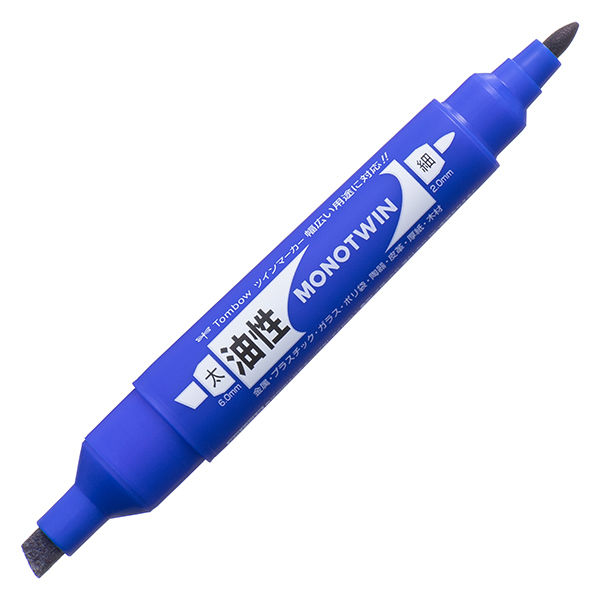 トンボ鉛筆【MONO】油性ツインマーカー モノツインE 青 業務用パック 10本