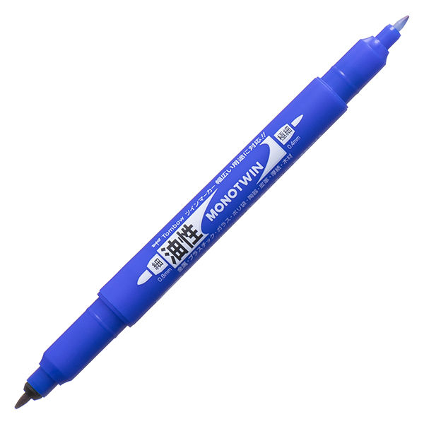 トンボ鉛筆【MONO】油性ペン 油性マーカー モノツイン極細E 青 細・極細ツイン OS-TME15 10本