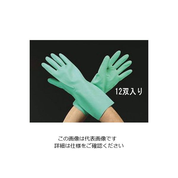 エスコ [M/300mm] 手袋(ニトリルゴム/12双) EA354BE-1 1セット(24双:12双×2ダース)（直送品）