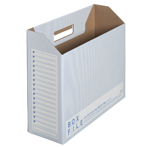 プラス　ボックスファイル（エコノミータイプ）　A4　ブルー　1パック（30冊入）