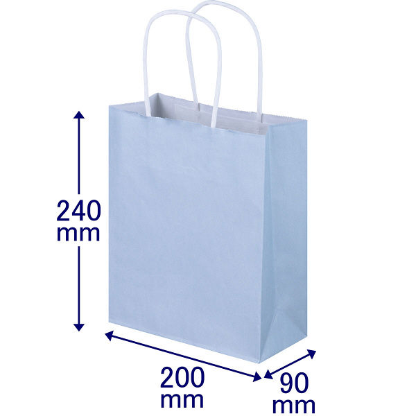 手提げ紙袋　丸紐　パステルカラー　スーパー業務用パック　水色　SS　1セット（900枚：300枚入×3箱）　スーパーバッグ  オリジナル