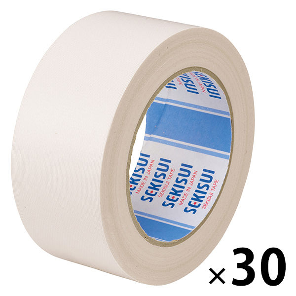 【ガムテープ】 カラー布テープ No.600V 0.22mm厚 幅50mm×長さ25m 白 積水化学工業 1箱（30巻入）
