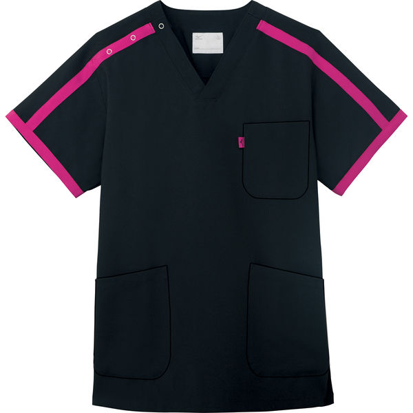 ミズノ ユナイト スクラブ（男女兼用） MZ0090 ブラック S 医療白衣 1枚（取寄品）