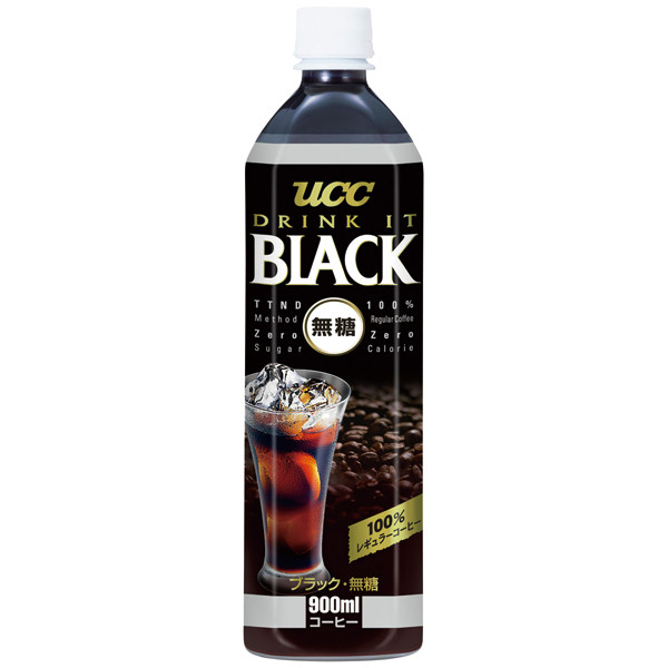 【ボトルコーヒー】UCC上島珈琲　BLACK無糖　900ml　1箱（12本入）