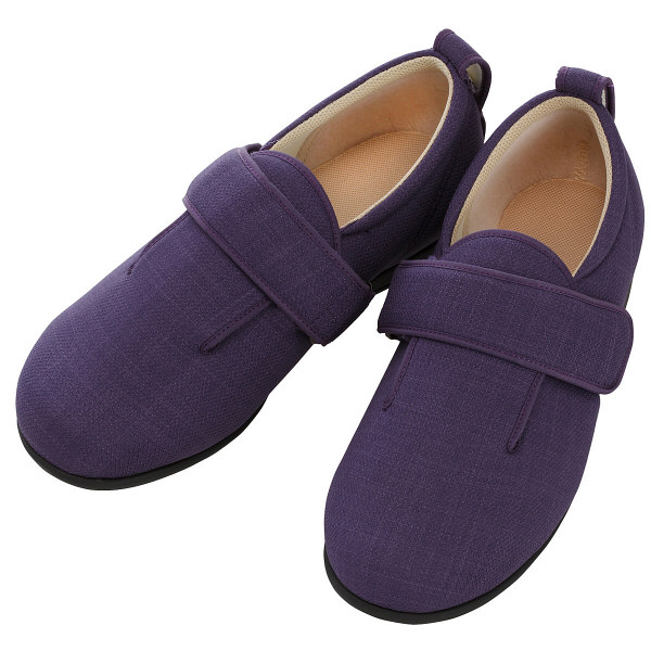 あゆみ 介護靴 1097ダブルマジックIII 紫LL（24.0-24.5cm）（取寄品）