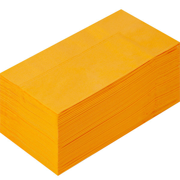 溝端紙工印刷 カラーナプキン 8つ折り 2PLY オレンジ 1セット（200枚：50枚入×4袋）