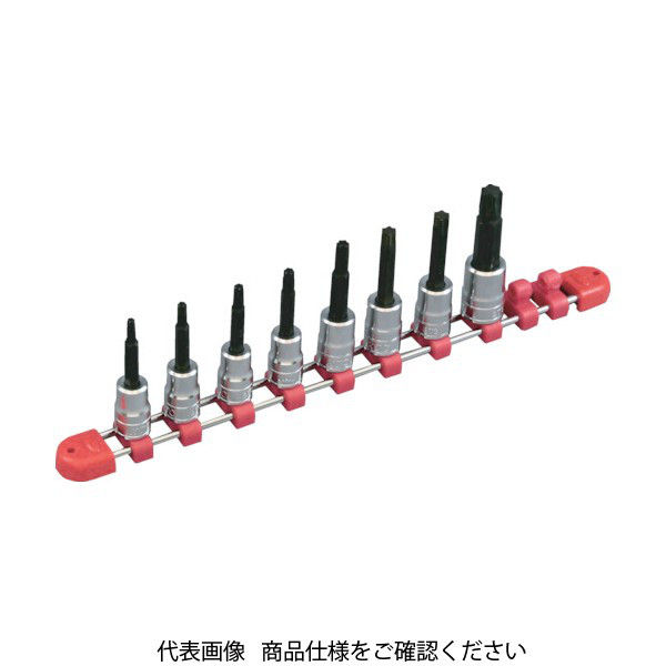 京都機械工具 KTC 9.5sq.ロングT型トルクスビットソケットセット[8コ組] TBT3L08T 1セット 307-8183（直送品）