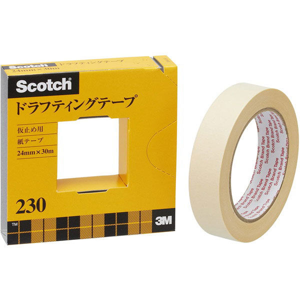スコッチ ドラフティングテープ 製図用 マスキング 幅24mm×30m 1巻 スリーエム 230-3-24