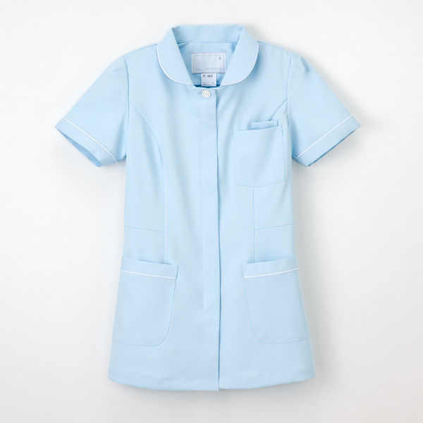 ナガイレーベン 女子上衣 ナースジャケット 医療白衣 半袖 ブルー EL FT-4412（取寄品）
