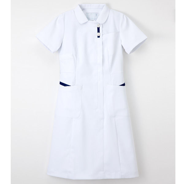 ナガイレーベン ワンピース ナースワンピース 医療白衣 半袖 Tロイヤルブルー S FT-4537（取寄品）