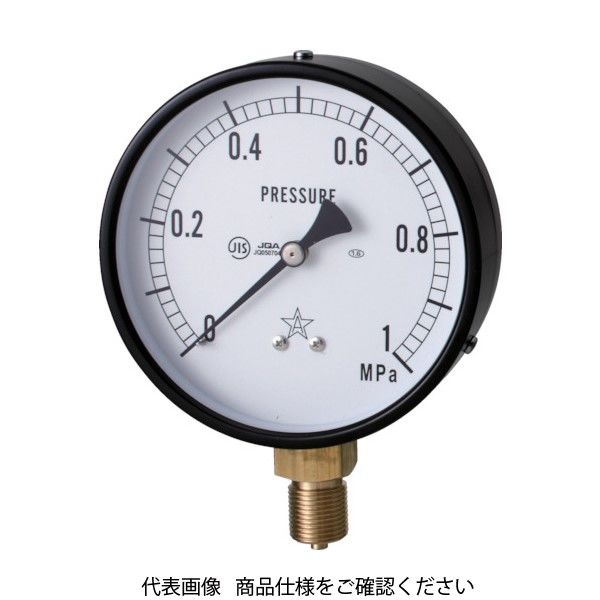 右下精器製造 右下 一般圧力計(A枠立型・φ100) 圧力レンジ0~0.60MPa G411-211-M-0.6MP 1個 325-9986（直送品）