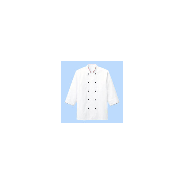 ボンマックス　コックシャツ（ユニセックス)　FB4513U　ホワイト×ワイン　SS　（直送品）