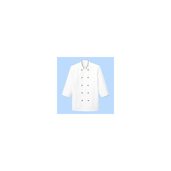 ボンマックス　コックシャツ（ユニセックス)　FB4513U　ホワイト×ブラック　S　（直送品）