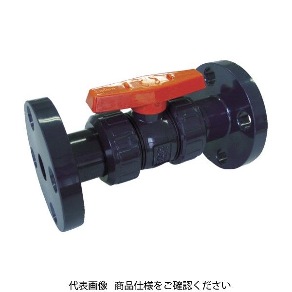 積水化学工業 エスロン 塩ビ製ボールバルブ フランジ式 本体PVC OリングEPDM 50 長さ234mm×高さ185mm BV50FX 1個（直送品）